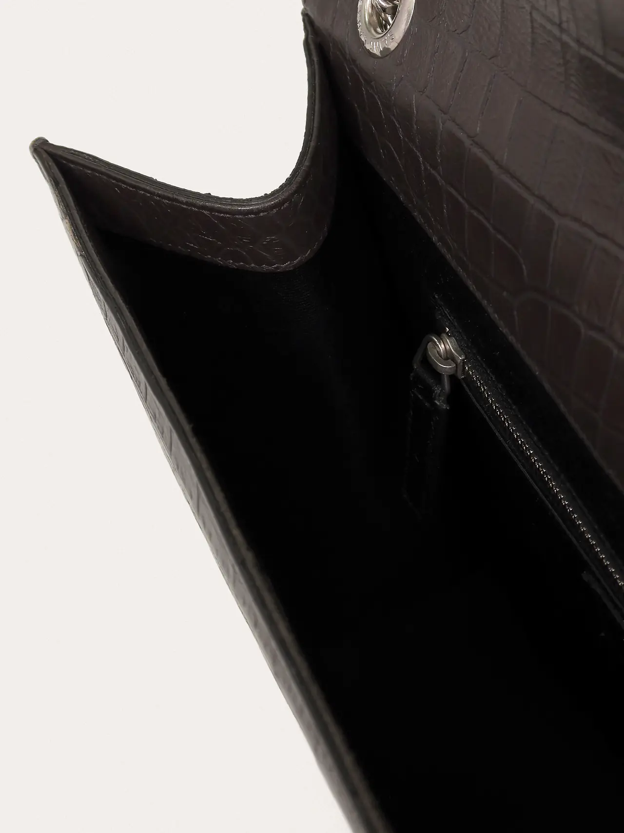 Envelope Crocodile Embossed Leather Bag - Master