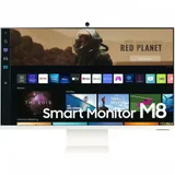 Samsung 32" Smart monitor M8 S32DM801UI VA 16:9 3840x2160x60Hz 4ms 400cd 3000:1 178/178 1млрд HDMI USB-C(65W) 2*USB 2.0 Spk10W Tizen HDR10+ sRGB 99% Tilt HAS Pivot Cam WiFi5 BT5.2 VESA White ПультДУ