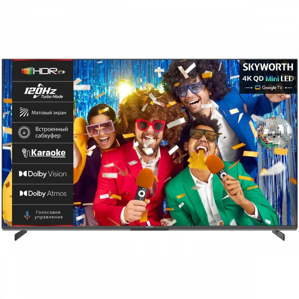 Телевизор OLED Skyworth 55" 55X85G Magic Sound Karaoke TV Frameless черный/черный 4K Ultra HD 120Hz DVB-T DVB-T2 DVB-C DVB-S DVB-S2 USB WiFi Smart TV