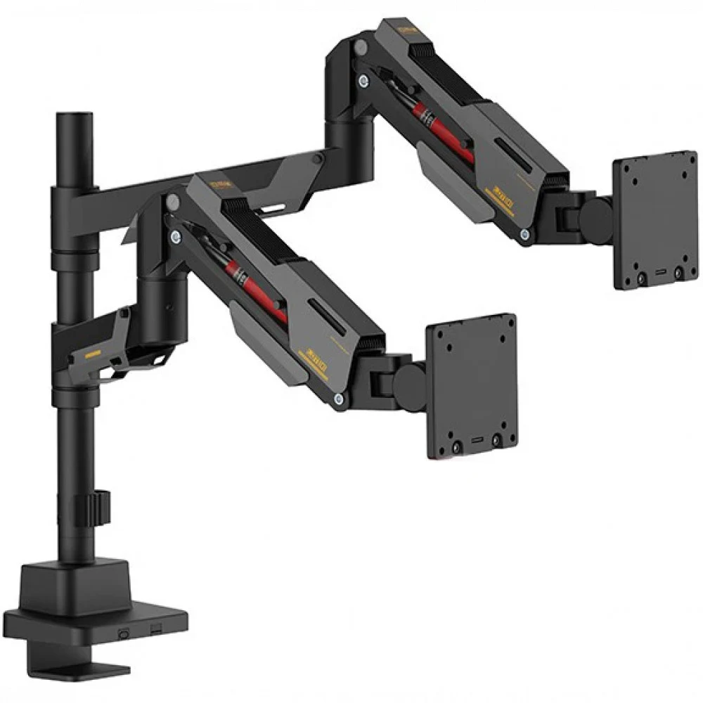 Кронштейн для мониторов Ultramounts UM744BG черный/серый 24"-57" макс.27кг крепление к столешнице поворот и наклон
