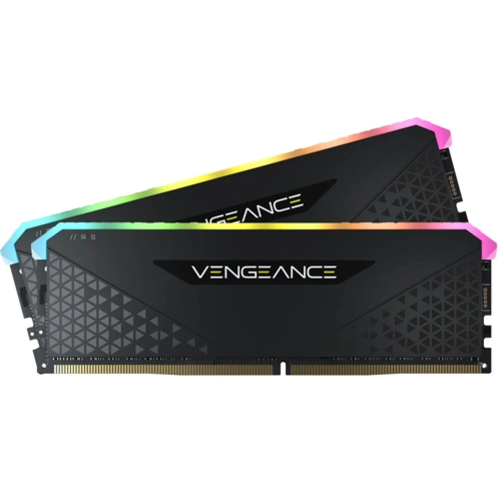 Комплект модулей памяти Corsair Vengeance RGB RS RGB LED Black PCB CMG16GX4M2E3200C16 16GB DDR4 Dimm 3200MHz Unbuffered, 16-20-20-38, XMP 2.0, 1.35V, for AMD Ryzen & Intel (Kit of 2x8GB) (649007)
