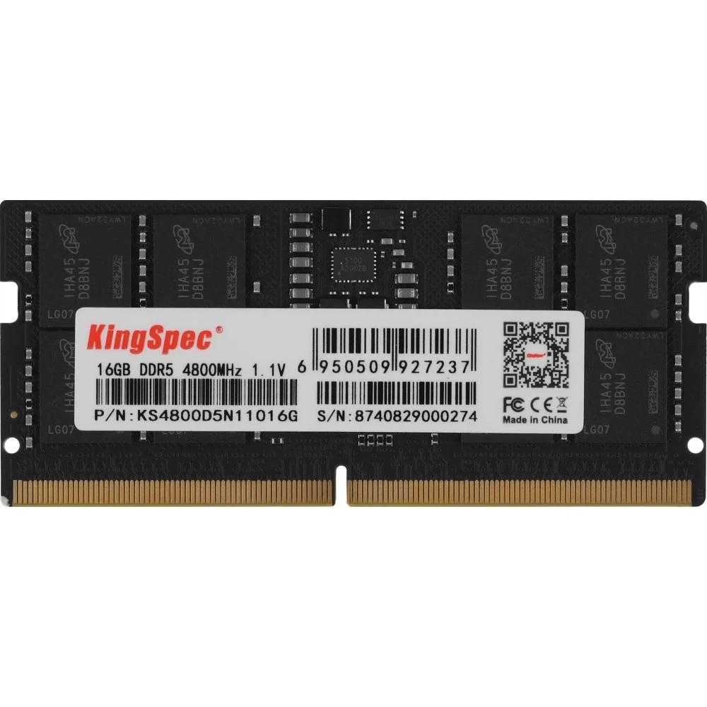 Память DDR5 16GB 4800MHz Kingspec KS4800D5N11016G RTL PC5-38400 CL40 SO-DIMM 288-pin 1.1В single rank Ret