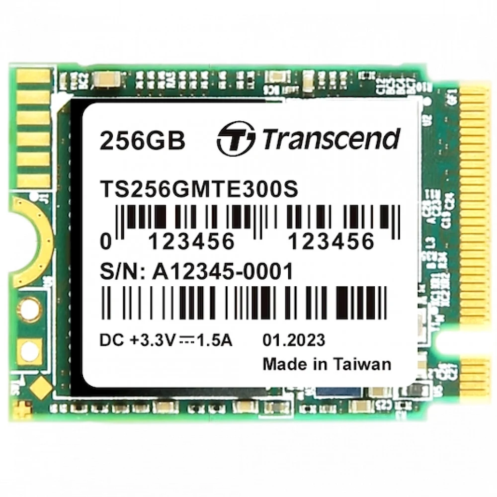 Твердотельный накопитель/ Transcend SSD MTE300S, 256GB, M.2(22x30mm), NVMe, PCIe 3.0 x4, 3D TLC, R/W 2000/950MB/s, IOPs 90 000/220 000, TBW 100, DWPD 0.2 (5 лет)