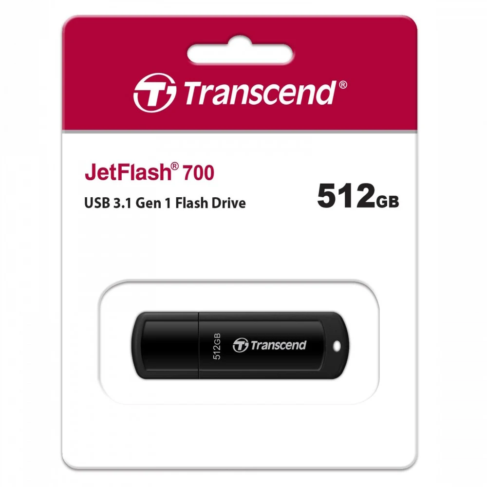 Флеш Диск Transcend 512Gb Jetflash 700 TS512GJF700 USB3.0 черный