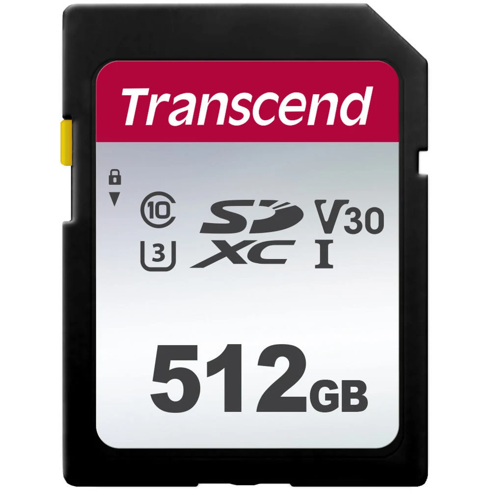 Флеш карта SDXC 512Gb Transcend Class 10 UHS-I U3 R95, W40 MB/s (TS512GSDC300S)