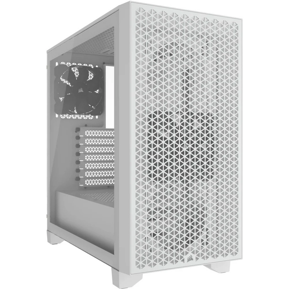 Корпус Corsair 3000D Tempered Glass, Mid Tower, White, 2x3.5"/2x3.5" HDD, 2xUSB, Miс+Audio