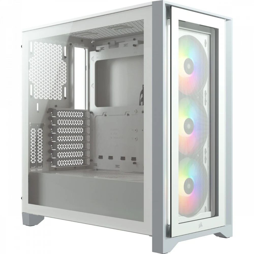 Корпус Corsair iCUE 4000X RGB белый/серый без БП ATX 3x120mm 4x140mm 1xUSB3.0 audio bott PSU