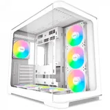 Корпус ПК без блока питания/ Case SAMA V60 White, Midi-Tower, TG, 7x120mm ARGB, 2xUSB 3.0 + 1xUSB 3.1 Type-C, ATX, mATX, mITX White