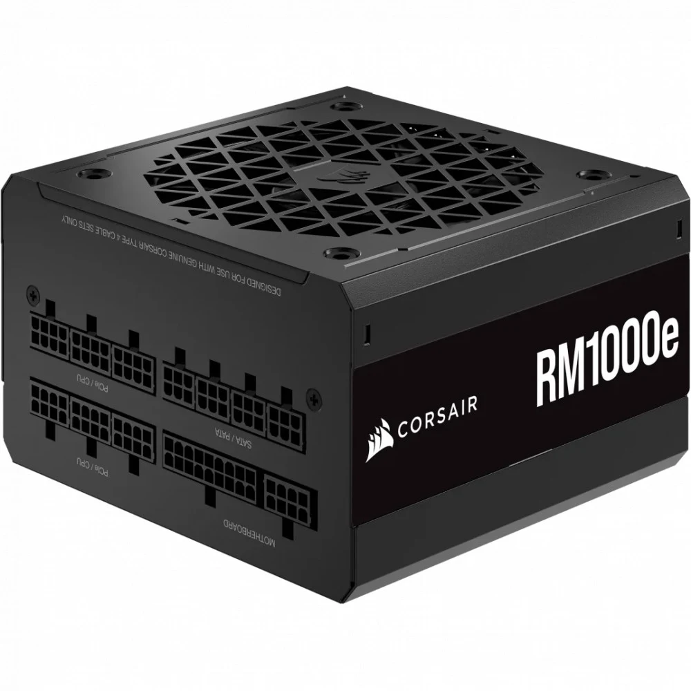 Блоки питания/ Power Supply Corsair RM1000e, Model RPS0217, 1000W 80+ Gold (ATX, 3.1, PCIe 5.1, Full modular, 1x24(20+4)pin, 2xEPS/ATX 12V 8-pin (4+4), 1x12V-2x6(12+4)pin, 2x12V-2x6 to Dual 8-Pin(6+