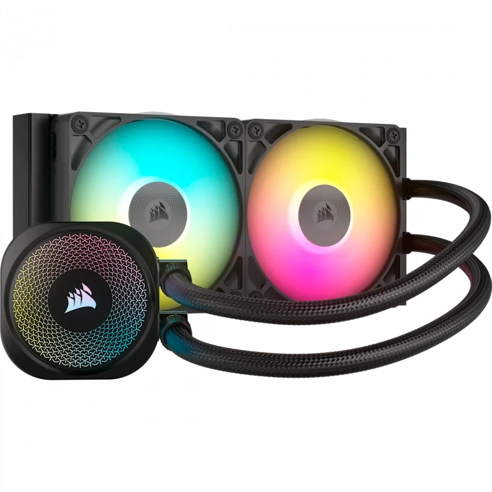 Система жидкостного охлаждения/ Water Cooling System Corsair iCUE LINK TITAN 240 RX RGB (240mm, Black, RGB/ Fans: 2x120mm, 73.5CFM, 36dBA, 2100RPM/ S: 1851, 1700, AM5, AM4)
