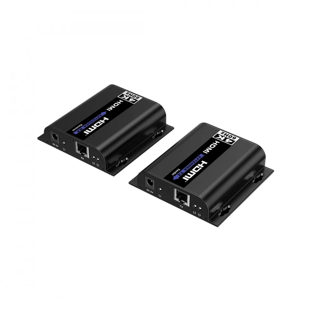 Удлинитель HDMI, Lenkeng, LKV483, (4K, 120), 1x HDMI IN, 1x RJ45 IN, 1x RJ45 OUT, 1x HDMI OUT