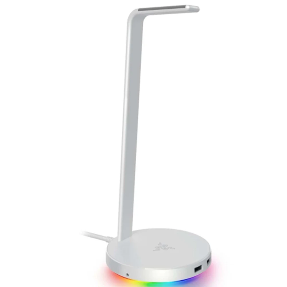 Подставка для наушников, Razer, Base Station V2 Chroma, RC21-01510300-R3M1, Пластик, 2*USB 3.1, Razer Chroma RGB, Алюминиевая конструкция, Противоскользящая основа, Белый