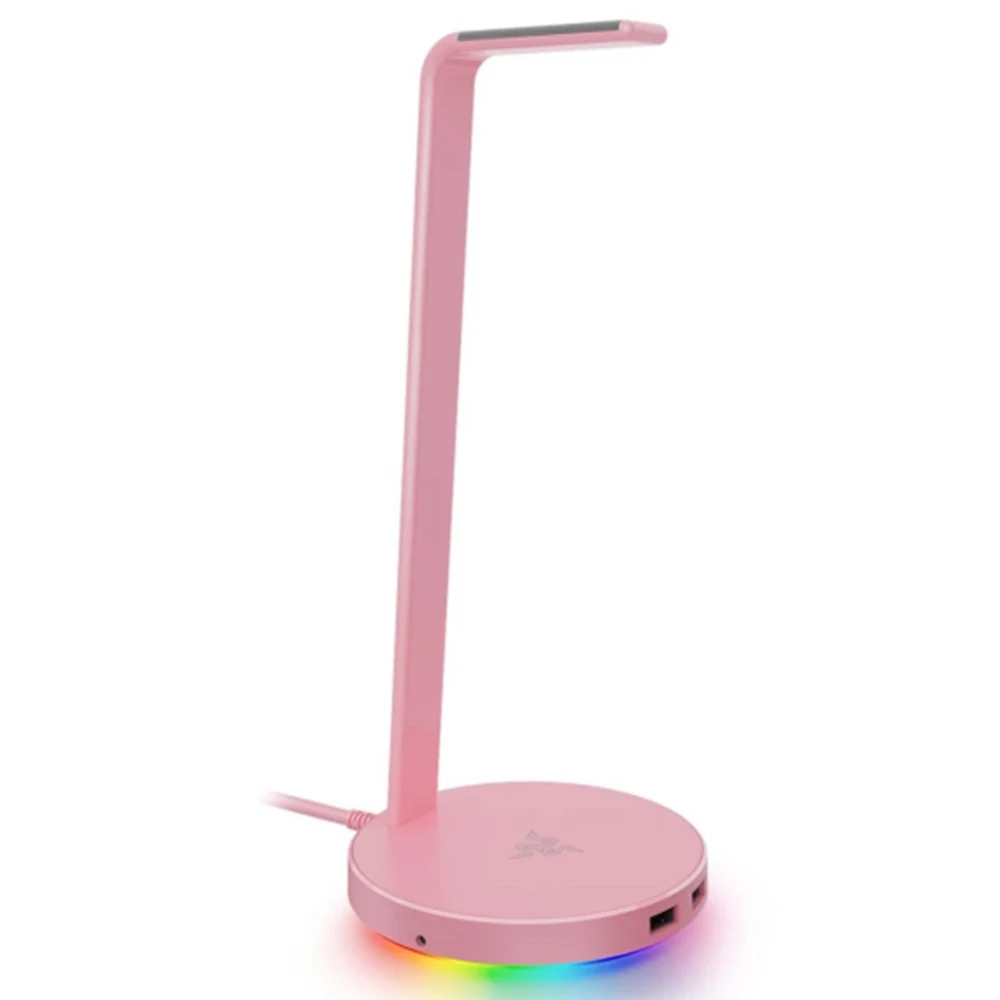 Подставка для наушников, Razer, Base Station V2 Chroma, RC21-01510200-R3M1, Пластик, 2*USB 3.1, Razer Chroma RGB, Алюминиевая конструкция, Противоскользящая основа, Розовый