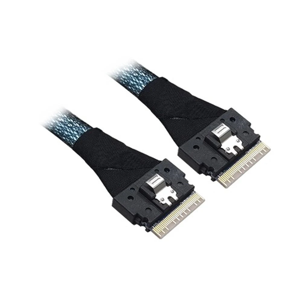 Кабель/ Cable, x8 8654 to 1x8 8654, 1M. To Controller SFF-8654 (SlimSAS), To Devices/Backplane 1 x8 SFF8654 SlimSAS.