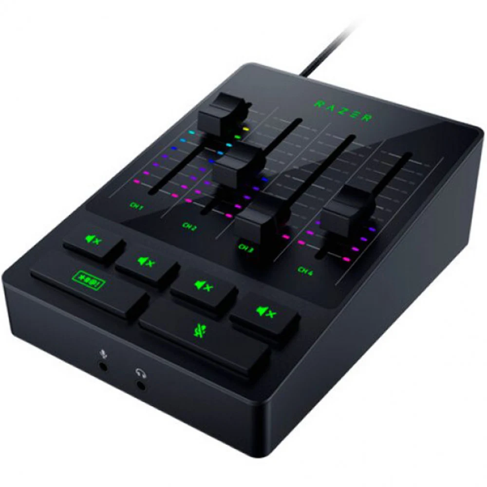 Микшерный пульт, Razer Audio Mixer, RZ19-03860100-R3M1, 10 Гц - 20 кГц, Преобразование А/Ц и Ц/А: 24 бита при 48 кГц, Динамический диапазон: > 110 дБ, Соотношение «сигнал-шум»: > 100 дБ, КНИ+шум: <