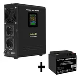 Комплект ИБП EX295995RUS + батарея 40Aч EX282976RUS 1шт (инвертор, синус, для котла, настенный) ExeGate FineSine SX-500.LCD.AVR.2SH <500VA/300W, чистая синусоида, цветной LCD-дисплей, AVR, 2*Schuko,