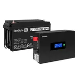 Комплект ИБП EX295992RUS + батарея 65Aч EX282980RUS 1шт инвертор, синус, для котла, PF=1, настенный) ExeGate IdealSine SR-600.LCD.2SH <600VA/600W, чистая синусоида, цветной LCD-дисплей, 2*Schuko, кр
