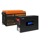 Комплект ИБП EX295993RUS + батарея 65Aч EX282982RUS 1шт инвертор, синус, для котла, PF=1, настенный) ExeGate IdealSine SR-1000.LCD.2SH  <1000VA/1000W, чистая синусоида, цветной LCD-дисплей, 2*Schuko