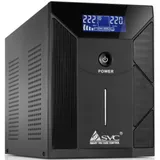 Источник бесперебойного питания, SVC, V-3000-F-LCD, Smart, USB, Мощность 3000ВА/1800Вт, Диапазон работы AVR: 175-275В, Бат.: 12В/7,5 Ач*4шт., 4 вых: Shuko CEE7, Чёрный (V-3000-F-LCD)