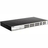 Коммутатор, D-Link, DGS-1210-28MP/F4A, Управляемый L2, 24 порта 10/100/1000Base-T, PoE 802.3af/at, PoE-бюджет 370 Вт, 4 комбо-порта 100/1000Base-T/SFP, Стоечный