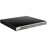 Коммутатор, D-Link, DGS-1210-52P/ME/B1A, 19 дюймовый стоечный, 48 портов 10/100/1000M RJ45+4 порта SFP (порты 1-8 PoE 802.3af/at, порты 9-24 PoE 802.3af, PoEбюджет 193 Вт), Управляемый, Корпус метал