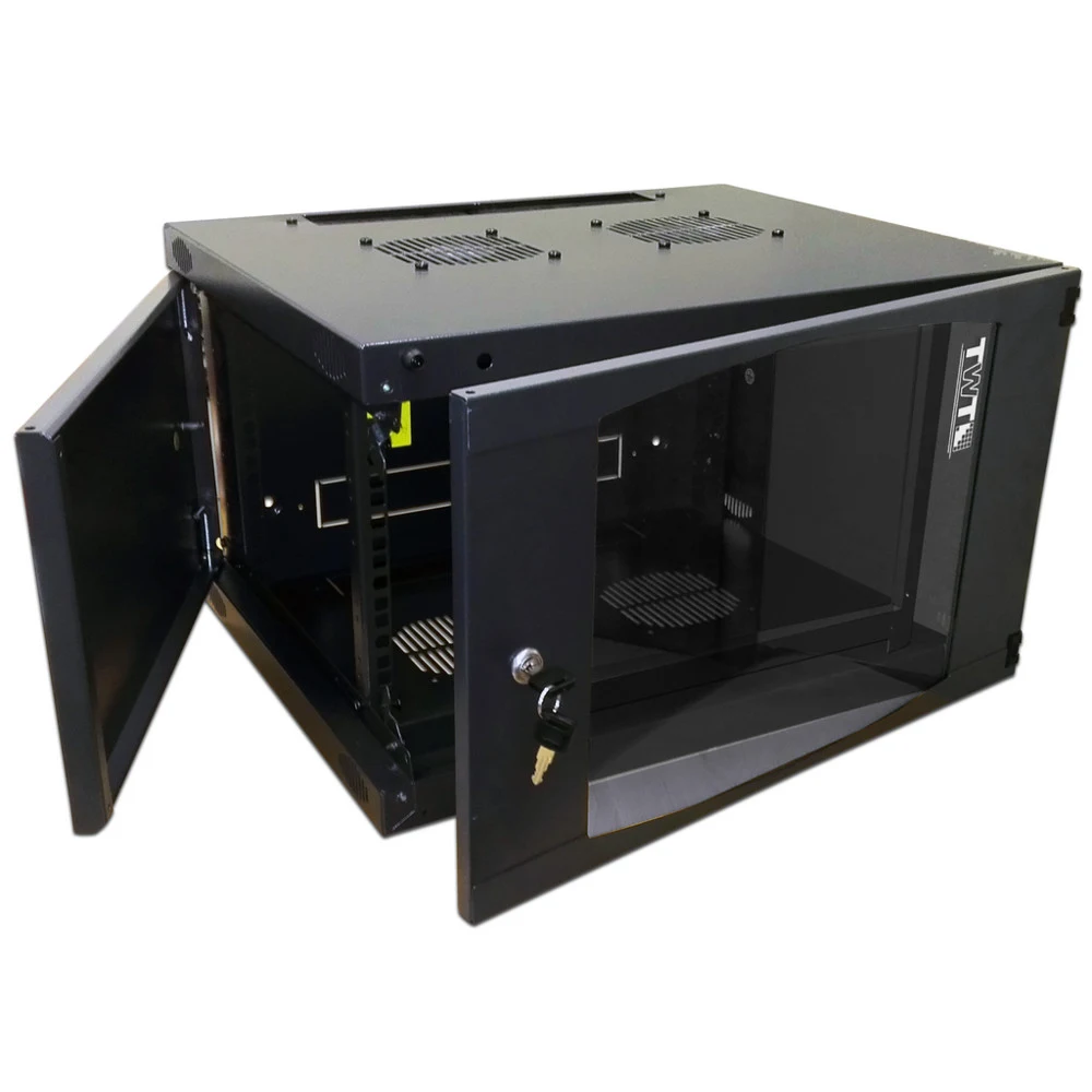 Шкаф коммутационный Lanmaster Next (TWT-CBWNG-18U-6X6-BK) настенный 18U 550x600мм пер.дв.стекл 60кг черный 29кг 988мм IP20