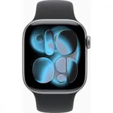 Смарт-часы Apple Watch Series 11 A3331 42мм OLED корп.серый космос Sport Band рем.черный разм.брасл.:S/M (MEQW4LW/A)