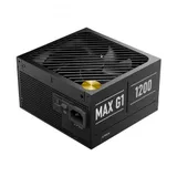 Блок питания, APNX, MAX G1, 1200W, ATX 3.1, Gold, APFC, 20+4pin, 2*4+4pin, 10*Sata, 2*Molex, 3*PCI-E 6+2pin, 2*12V-2X6, Модульный, Вентилятор 13,5 см, Кабель питания, Чёрный