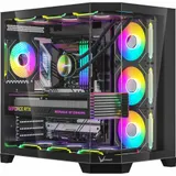 Компьютерный корпус, Formula V, Crystal Z6 Floe Black, ATX/micro ATX, USB Type C/3.0*2, HD-Audio, Кулер 4*120мм Floe ARPW, Высота процессорного кулера до 165мм, Длина VGA до 410мм, 2*3.5"/2*2.5", То