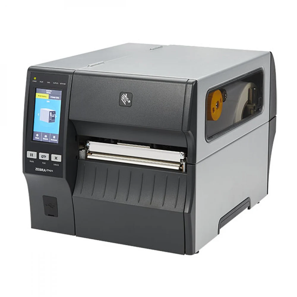 TT Printer ZT421 6", 203 dpi, Euro and UK Cord, Serial, USB, 10/100 Ethernet, Bluetooth 4.1/MFi, USB Host, EZPL