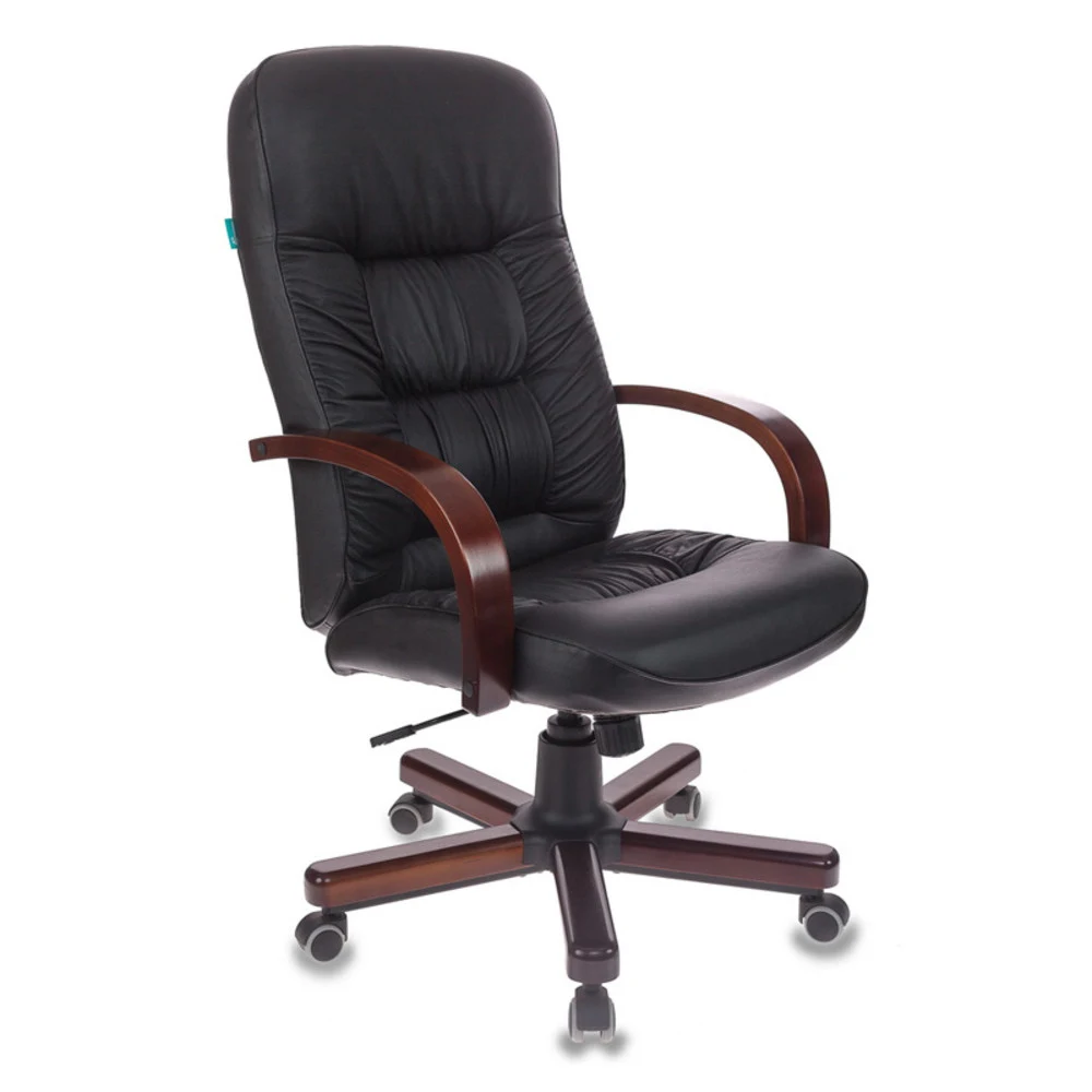 Кресло руководителя Бюрократ T-9908/WALNUT черный кожа крестовина металл