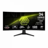 Монитор MSI 34" MAG 346CQ 1500R, Black, 21:9, VA, UWQHD, 1ms, 180Hz, 300cd, HDMI, DP