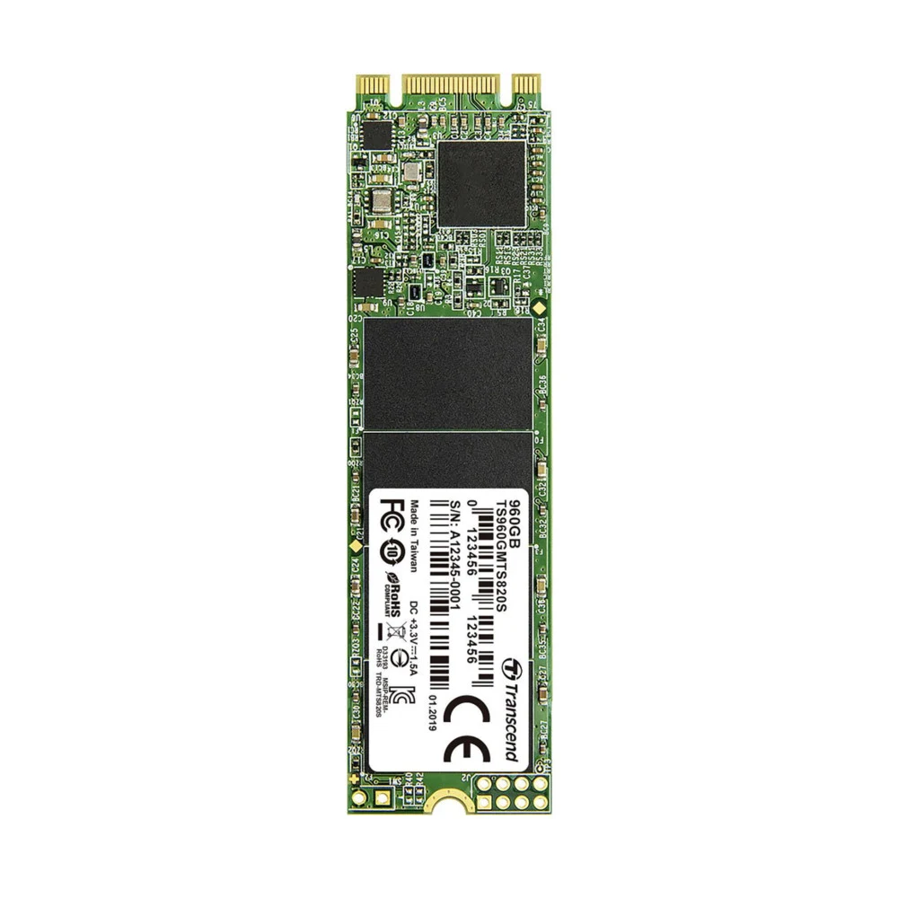 Твердотельный накопитель/ Transcend SSD 820S, 960GB, M.2(22x80mm), SATA3, 3D TLC, R/W 550/500MB/s, IOPs 70 000/75 000, TBW 320, DWPD 0.3 (12 мес.)