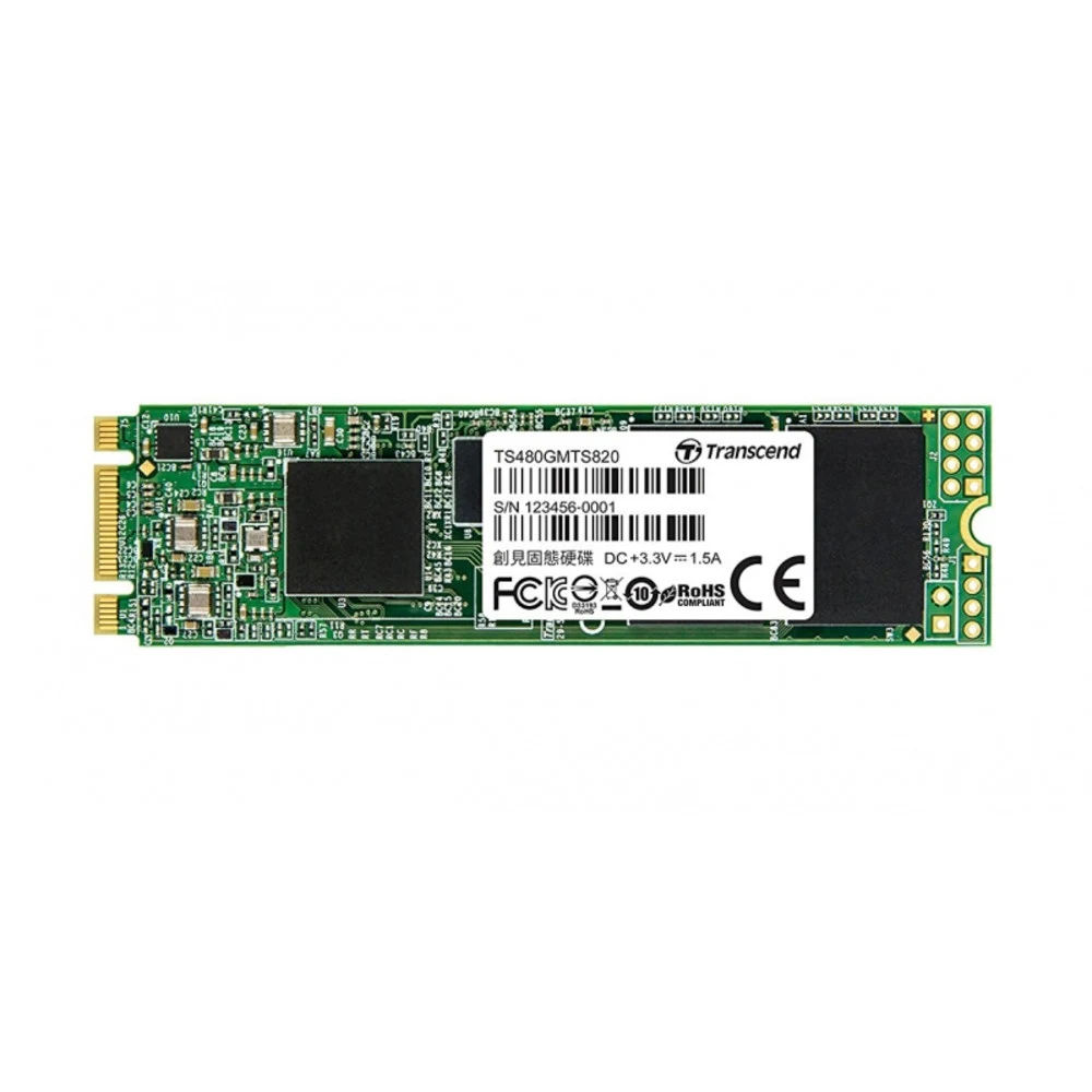 Твердотельный диск 480GB Transcend MTS820, 3D NAND, M.2, SATA III [R/W - 560/520 MB/s]