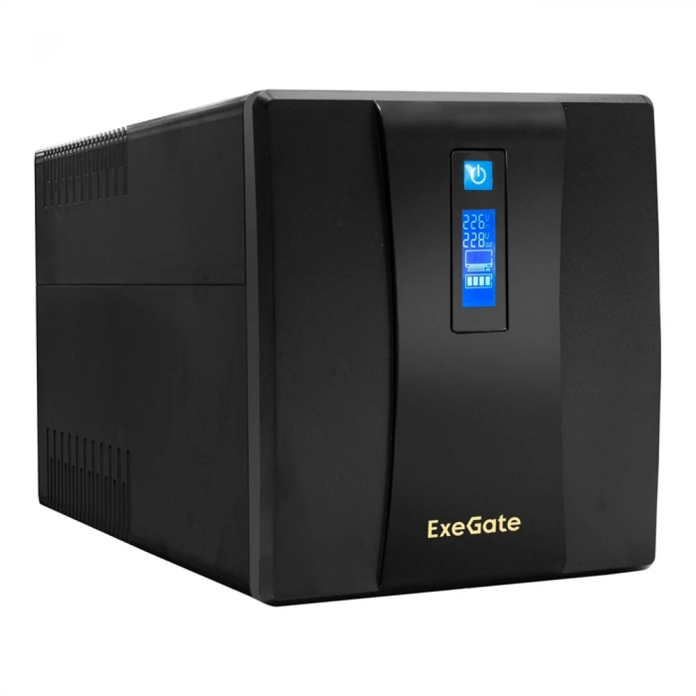 Exegate EP285495RUS ИБП ExeGate SpecialPro Smart LLB-1200.LCD.AVR.EURO.RJ <1200VA/750W, LCD, AVR, 4 евророзетки, RJ45/11, Black>