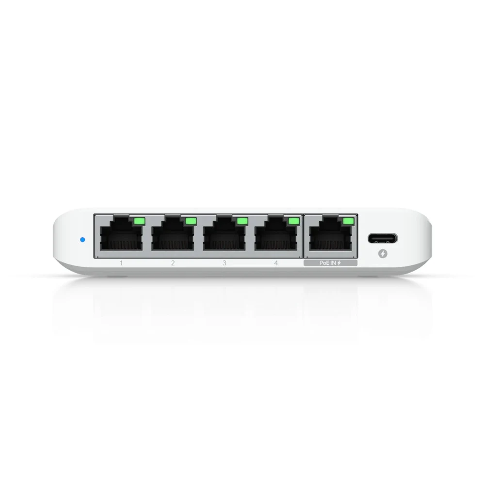 Коммутатор Ubiquiti UniFi Switch Flex Mini 2.5G Compact, 5-port 2.5G switch that can be powered with PoE or a USB-C adapter.