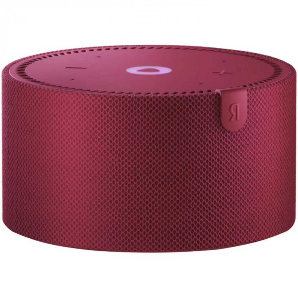 Умная колонка, Яндекс, YNDX-00021R, Яндекс Станция Мини без часов, 10Вт, 1 динамик, 4 микрофона, 150–20 000 Гц, Wi-Fi (2,4–5 ГГц), Bluetooth 5.0, AUX OUT, красный гранат
