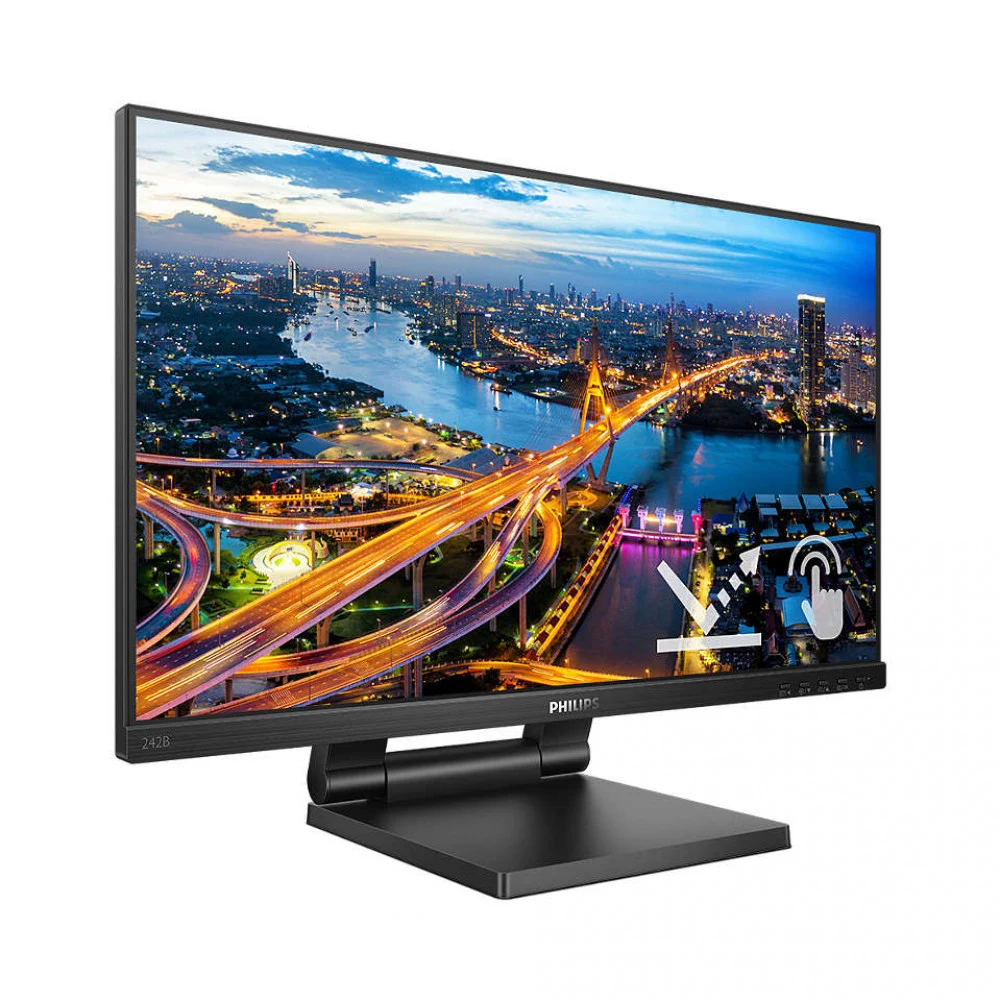 Монитор LCD 23.8'' [16:9] 1920х1080(FHD) IPS, nonGLARE, TOUCH, 75 Hz, 250 cd/m2, H178°/V178°, 1000:1, 50М:1, 16.7M, 4ms, VGA, HDMI, DP, USB-Hub, Height adj, Tilt, Speakers, 3Y, Black