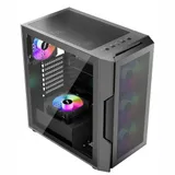 Компьютерный корпус, 1STPLAYER, T7 P BK, T7-P-BK-4F7, ATX / M-ATX / ITX, 1*3.5"/3*2.5", Кулер 4*12см, Высота кулера до 185 мм, Длина VGA до 340 мм, 235410440 мм, Без Б/П, Черный