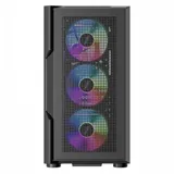 Компьютерный корпус, 1STPLAYER, T7 P BK, T7-P-BK-4F7, ATX / M-ATX / ITX, 1*3.5"/3*2.5", Кулер 4*12см, Высота кулера до 185 мм, Длина VGA до 340 мм, 235410440 мм, Без Б/П, Черный
