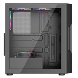 Компьютерный корпус, 1STPLAYER, T7 P BK, T7-P-BK-4F7, ATX / M-ATX / ITX, 1*3.5"/3*2.5", Кулер 4*12см, Высота кулера до 185 мм, Длина VGA до 340 мм, 235410440 мм, Без Б/П, Черный