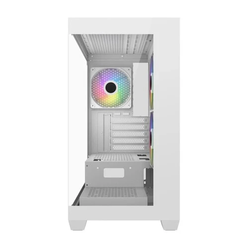 Компьютерный корпус FSP S340, Без БП, 2xUSB3.0, 3xFAN120 ARGB, 2xGlass, White, mATX S340-WA