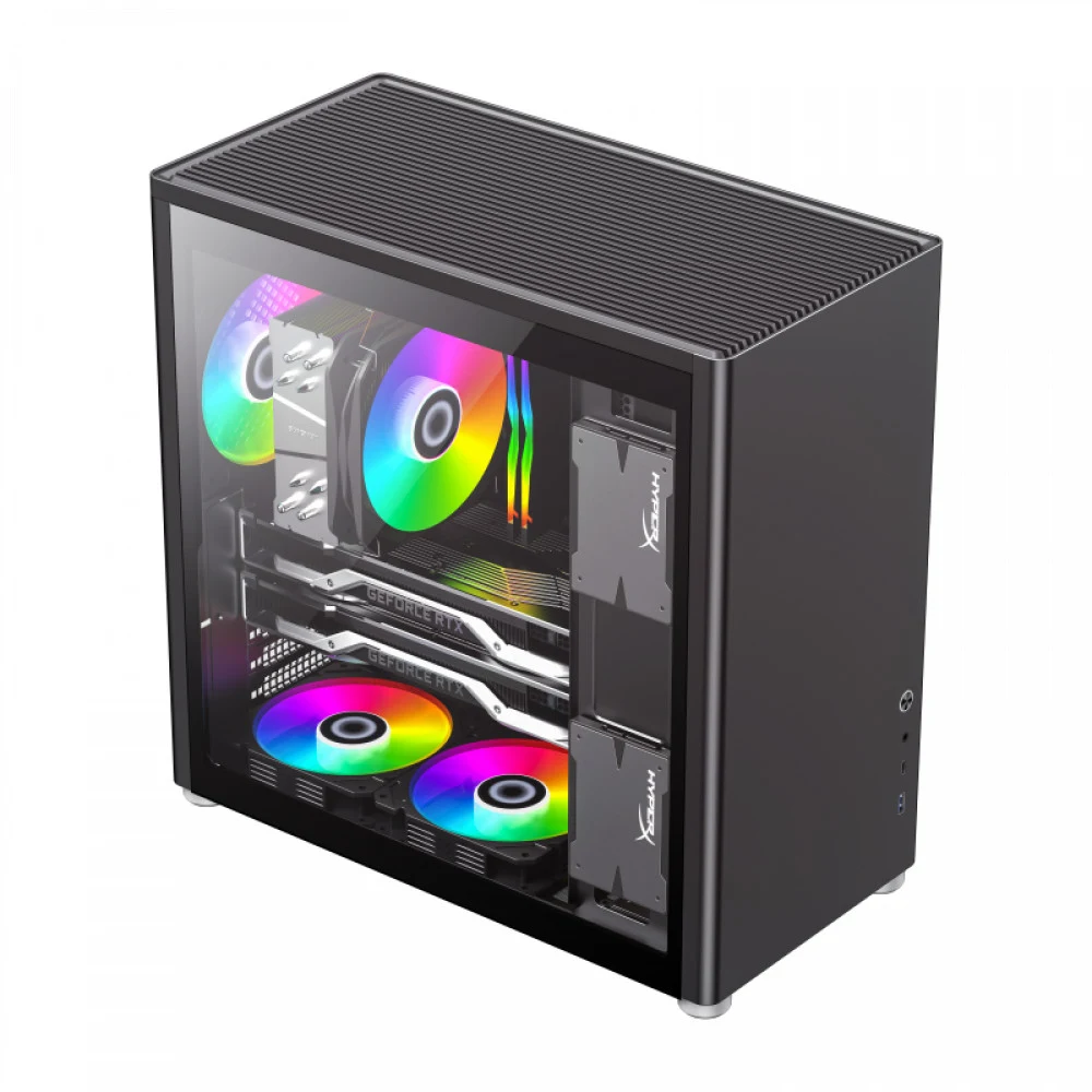 Компьютерный корпус, Gamemax, SPARK PRO BLACK, 12920100015, Mid Tower, ATX/m-ATX/Mini-ITX, USB3.0*1/ Type C*1/ HD-Audio, Высота процессорного кулера до 168мм, Длина VGA до 355мм, Количество отсеков