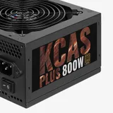 Блок питания, Aerocool, KCAS PLUS 800W, 800W, ATX, APFC, 20+4 pin, 4+4pin, 7*Sata, 4*Molex, 1*FDD, 4*PCI-E 6+2 pin, Поддержка Haswell, Вентилятор 12 см, Кабель питания, Чёрный