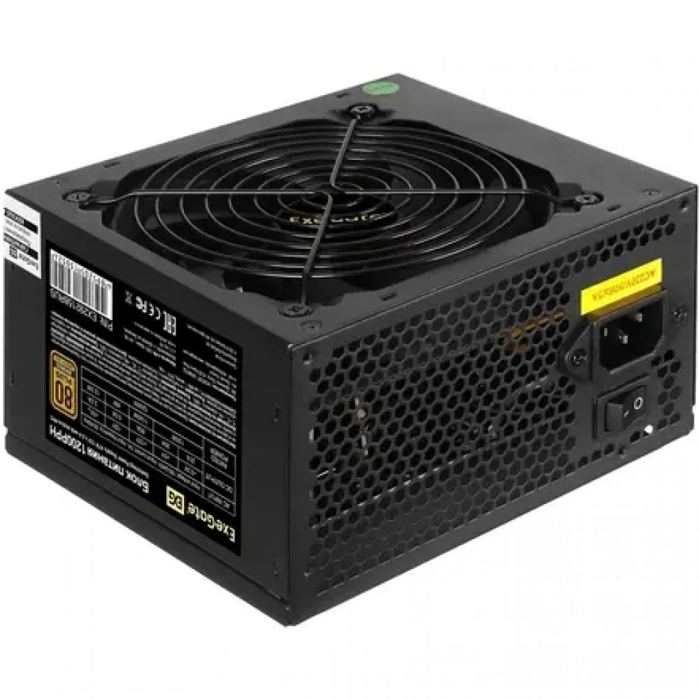 Блок питания 1200W ExeGate 80 PLUS® Bronze 1200PPH-OEM (ATX, APFC+DC-DC, КПД 89% (80 PLUS Bronze), 12cm silent fan, flat cables 24pin, 2x(4+4)pin, 6xPCI-E, 8xSATA, 4xIDE, black, кабель 220V в компле