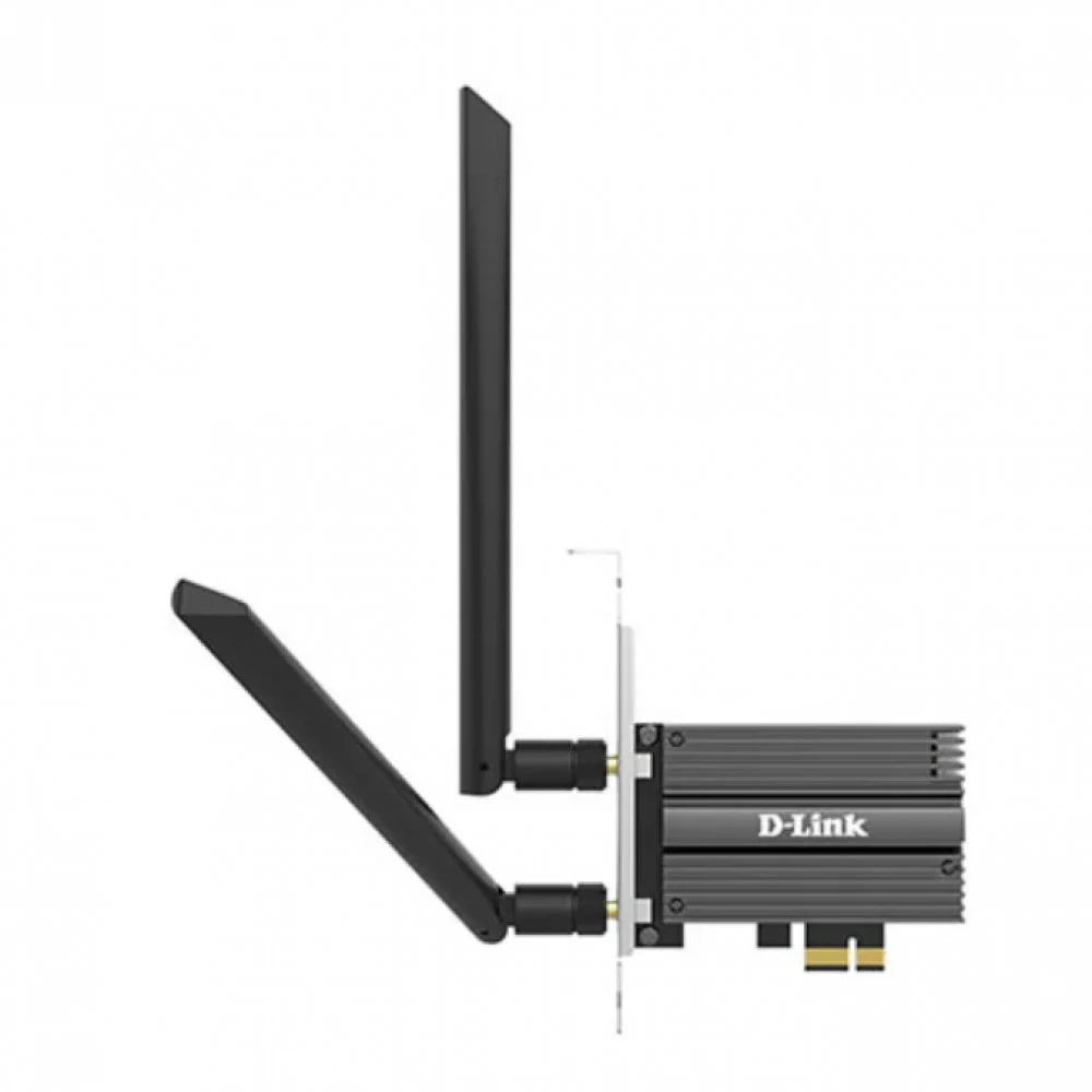 Беспроводной двухдиапазонный PCI Express адаптер, D-Link, DWA-X562/E, AX1800, IEEE 802.11a/b/g/n/ac/ax, Bluetooth 5.2, Поддержка MU-MIMO, Две съемные антенны с коэффициентом усиления 5 dBi
