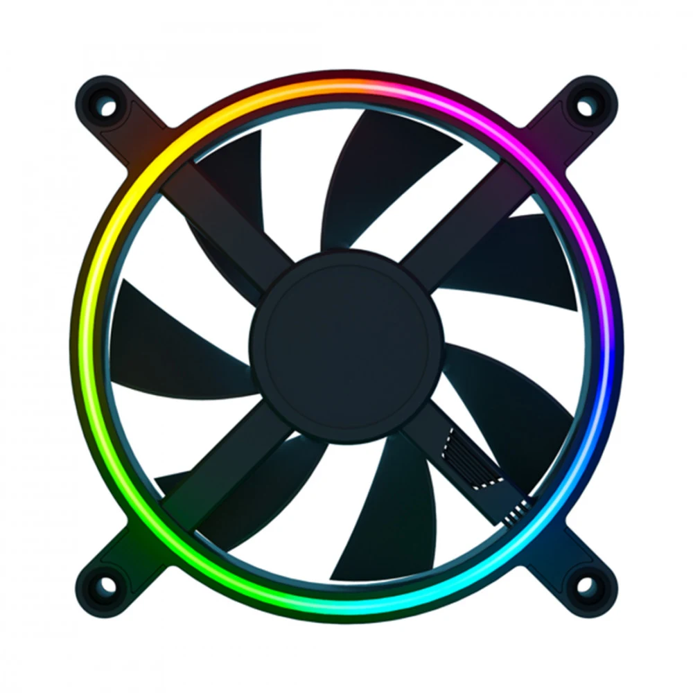 Кулер для компьютерного корпуса, Razer, Kunai Chroma 120MM aRGB LED PWM Performance Fan - 1 Fan, RC21-01800100-R3M1, Вентилятор 120мм, время работы 60 000 часов, Подсветка ARGB, 182 гр, Габариты 120