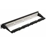 Патч-панель Патч-панель 19", 24 порта RJ45, неэкранированная, кат.5E, 1U, с задним органайзером с фиксаторами кабеля