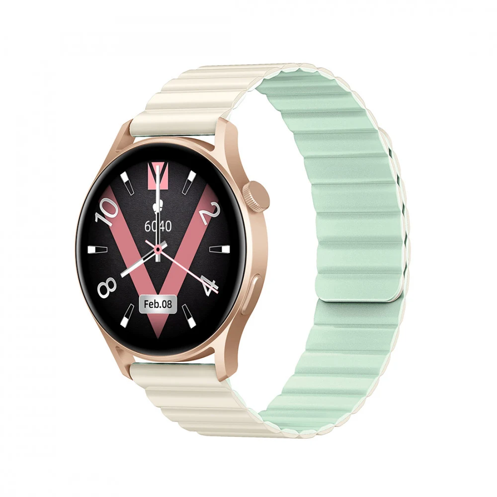 Смарт часы, Kieslect, Lady Watch Lora 2, YFT2098EU, Дисплей 1.3" AMOLED, Разрешение 360 x 360, Водонепроницаемость (IP68), Батарея 210 мАч, Золотистый