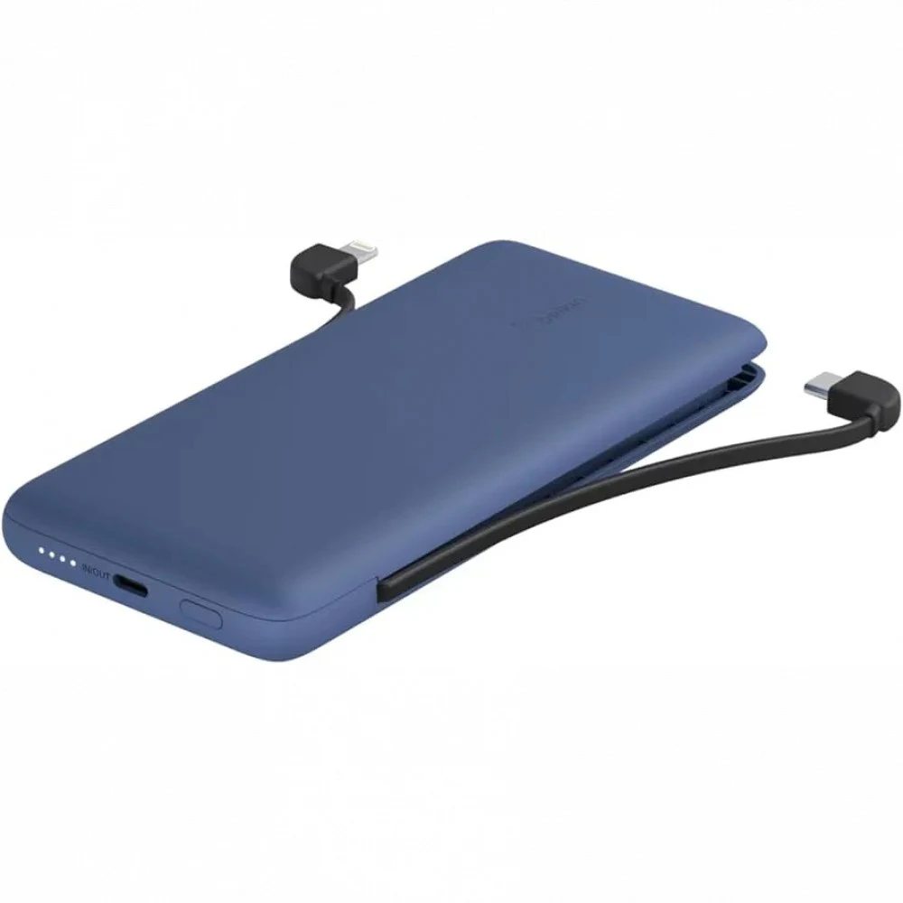 10K PD POWER BANK WITH INTEGRATED CABLES,BLUE